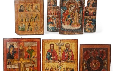 Five Eastern Orthodox icons, 18th-19th century