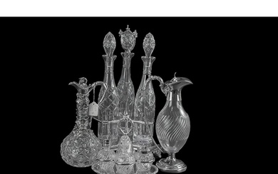 Four Pieces of Silver Plated Ware including a cruet set and ...