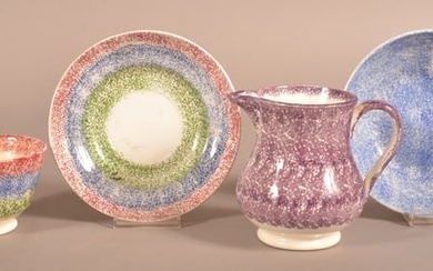 Four Pieces of Spatterware China.