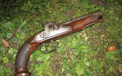 France - artisan, Saint Etienne - pistolet époque Louis XVI - arme personnelle - silex, modifié a percussion - officer's weapon - 15mm