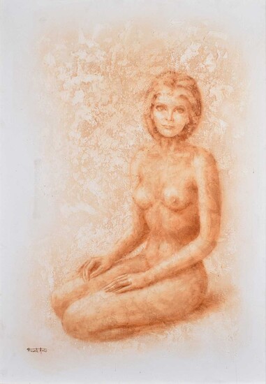 Frank Aris (American 20th century) Kneeling female nude
