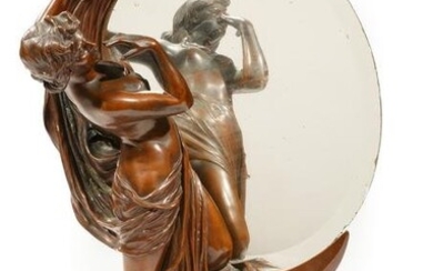 French Art Deco Copper-Clad Plaster Mirror