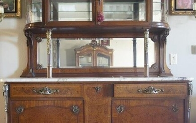 French Louis XVI marble top sideboard & sever