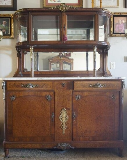 French Louis XVI marble top sideboard & sever