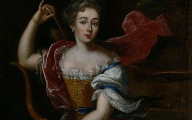 French School 18th Century A Lady as the Goddess Diana