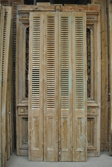 French louvre shutters (1) - French pine wood - circa 1900