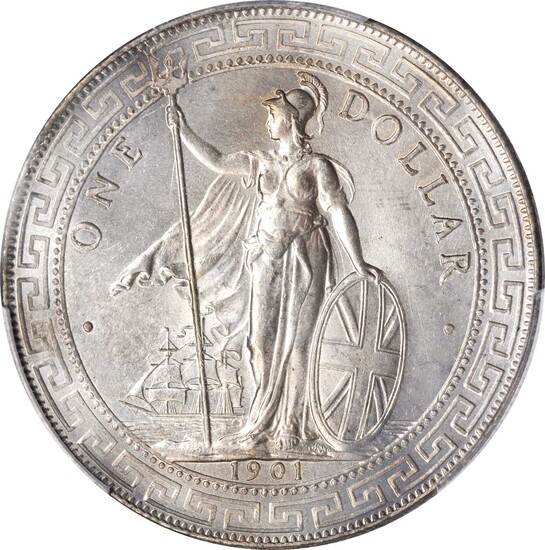 GREAT BRITAIN. Trade Dollar, 1901-B. Bombay Mint. PCGS MS-65 Gold Shield.
