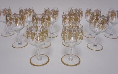 GRP OF 12 GOLD DECORATED GOBLETS