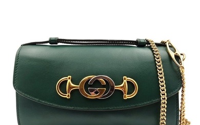 GUCCI Zumi shoulder bag in green leather