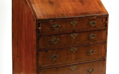 George III Inlaid Walnut Slant Front Desk