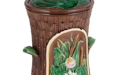 George Jones & Sons Majolica Water Lily and Bamboo
