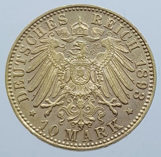Germany - Württemberg - 10 Mark 1898 Wilhelm II - Gold