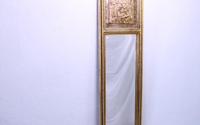 Gold Framed French Style Mirror with Figural Plaque