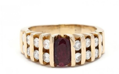 Gold, Ruby, and Diamond Ring