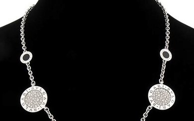 Gold and diamonds necklace - by BULGARI 18k white gold,...