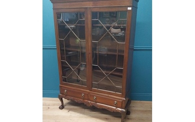 Good quality Edwardian mahogany display cabinet on stand wit...