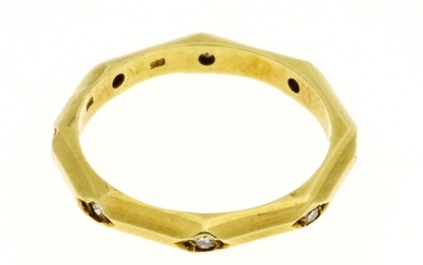 Gouden octagonale ring met diamant