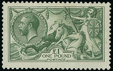 Great Britain King George V Issues 1913 Waterlow Bros & Layton £1 green, bright and fresh colou...
