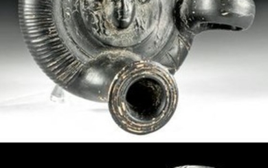 Greek Campanian Blackware Guttus - Head of Medusa