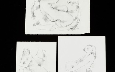 Group of 3 Nic Jonk Drawings Nudes