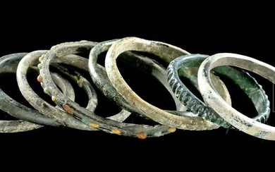 Group of 8 Roman Glass Bangles / Bracelets