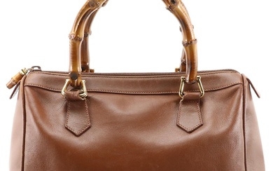 Gucci Bamboo Small Handbag in Chestnut Brown Leather