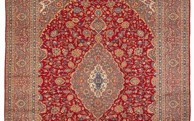 Hand-knotted Kashan Wool Rug 9'10" x 13'1"