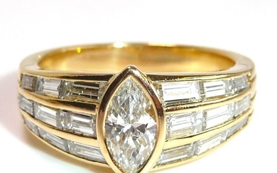 Handcrafted in Italy - Ring - 18 kt. Yellow gold Diamond (Natural)