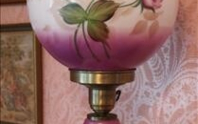 Handpainted Banquet Lamp with Flowers