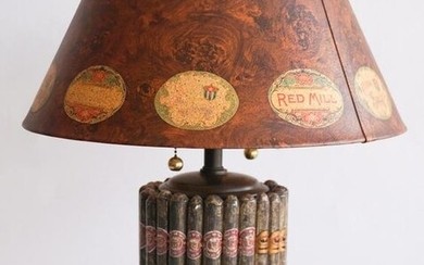 Handsome Vintage Club Style Cigar Table Lamp
