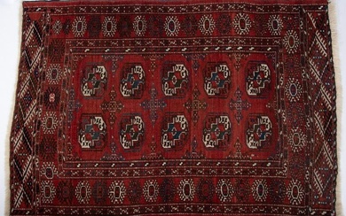 Handwoven Persian Bokhara Area Rug