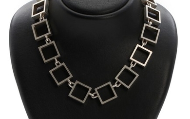 Hans Hansen: A sterling silver necklace. L. 46 cm. Weight app. 154 g.