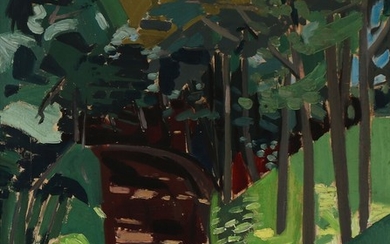Harald Heiring: Forest road. Signed H. Heiring 45. Oil on canvas. 74×60 cm.