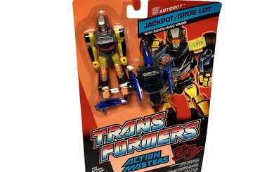 Hasbro (c1990) Transformers Action Masters Jackpot (Alternate Mode;Sights convert from Falcon/Photon Cannon) Autobot,on card with bubblepack No.5759 (1)