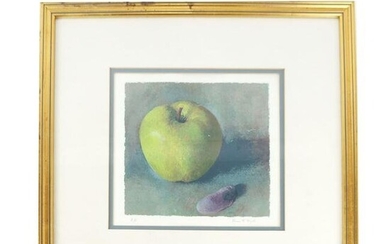 Henrietta WYETH: "Green Apple on Blue"- Lithograph