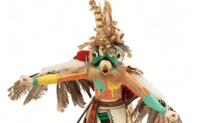 Henry Shelton (Hopi, 1929-2016) Kachina Carving, "Eagle Dancer", H 18" W 15"