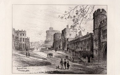 Herbert Railton The Lower Ward, Windsor Castle 1885 etching