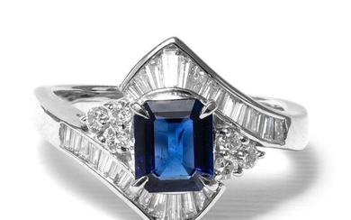 House Of R&D - Platinum - Ring - 1.11 ct Sapphire - 0.60 ct Diamonds - No Reserve Price