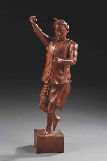 INDOCHINE - Vers 1900 Statuette de dignitaire... - Lot 33 - Delon - Hoebanx