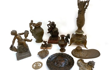 Important ensemble de bronzes comprenant... - Lot 33 - Pescheteau-Badin