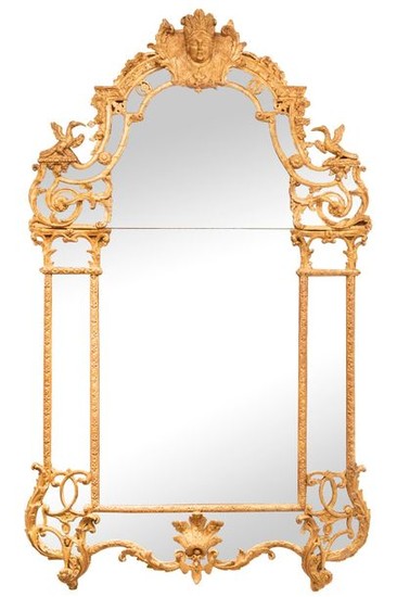 Important miroir à parcloses en bois sculpté...