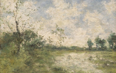 Isidore Verheyden (1846-1905) "Paysage de printemps"