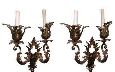 Italian Baroque Candelabra Style Wall Sconce Pair
