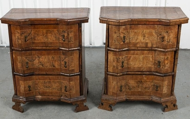 Italian Baroque Inlaid Cabinets, Pair