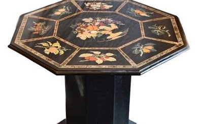 Italian Pietra Dura Marble Hall Table Console