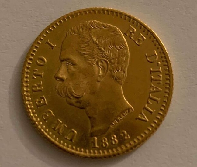Italy - 20 Lire 1882 Umberto I - Gold