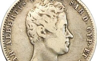 Italy, Kingdom of Sardinia. Carlo Alberto di Savoia (1831-1849). 1 Lira 1838 - Zecca Genova