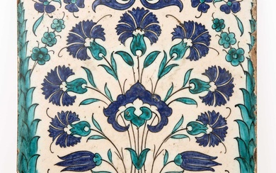 Iznik style Cantagalli tile Turkish painted in the 16th Century...