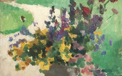 JESSIE BOSWELL (1882-1956) Fiori su paesaggio