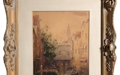 James Robertson Miller, Venetian Canal , Watercolor on Paper